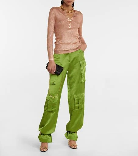 Tom Ford High-rise satin cargo pants 2