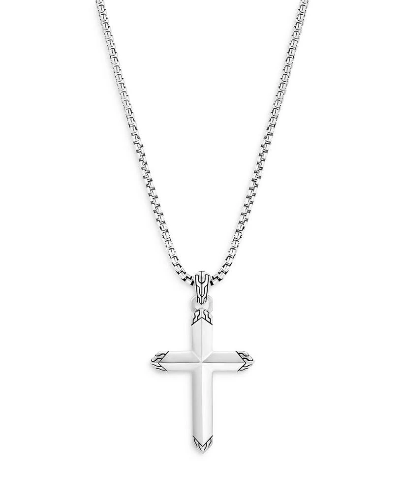 John Hardy Men's Sterling Silver Classic Chain Cross Pendant Necklace, 22" 1