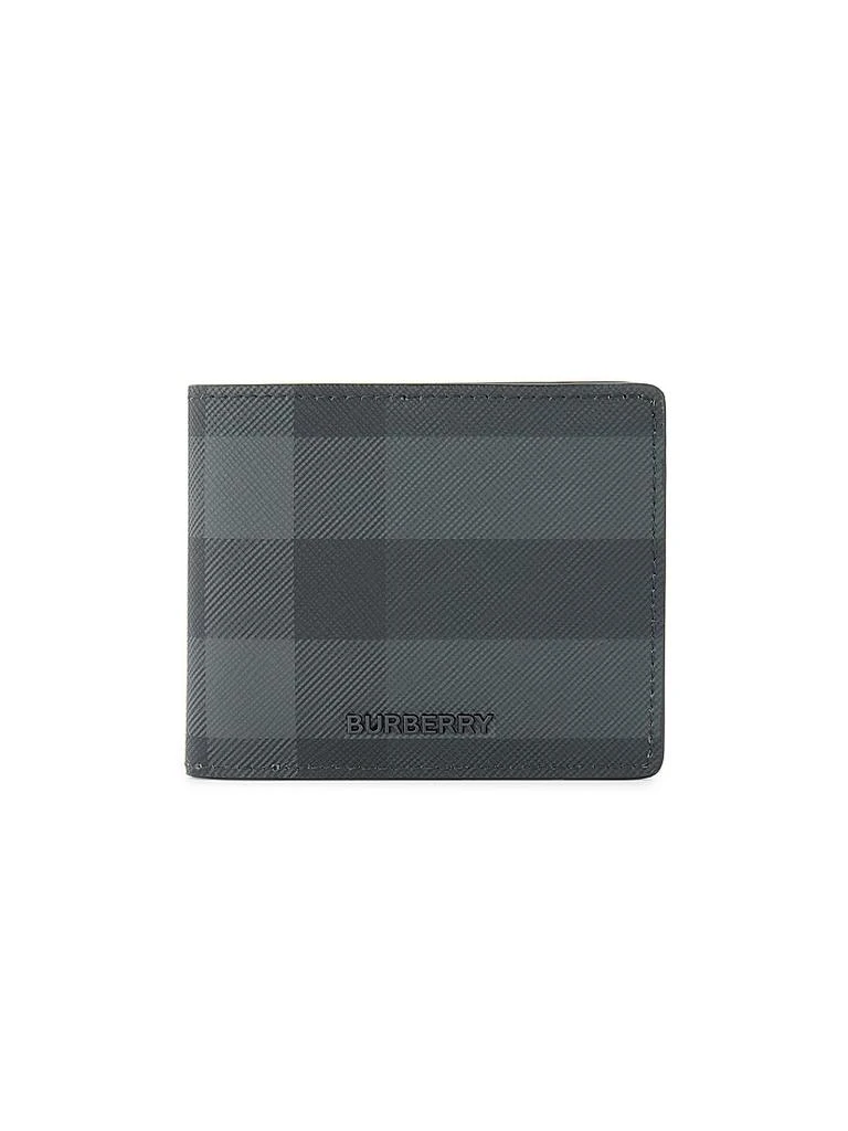 Burberry Check Leather Bi-Fold Wallet 1