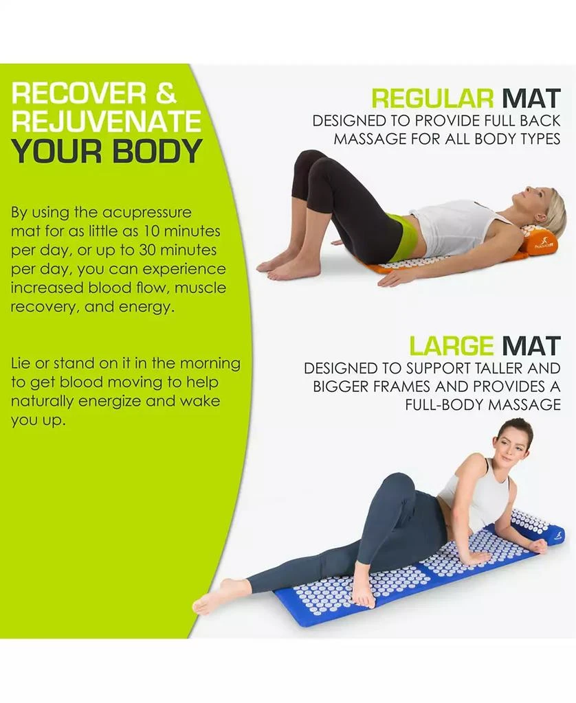 ProsourceFit Acupressure Mat and Pillow Set 4