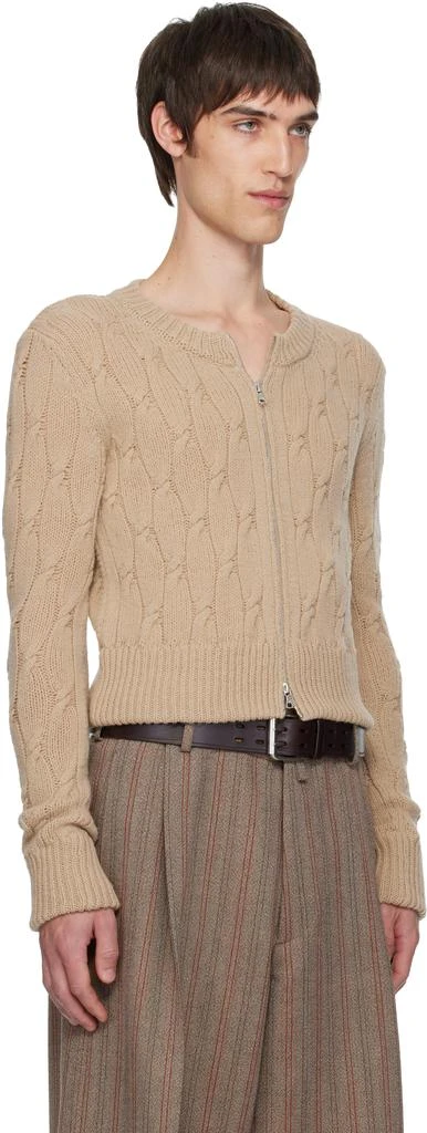Dries Van Noten Beige Cable-Knit Cardigan 2