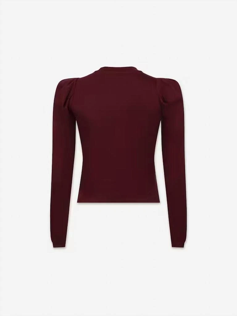 FRAME Women Draped Femme Long Sleeve Tee In Burgundy 2