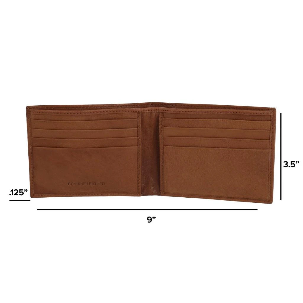 CTM Men's Leather American Flag Embossed Bifold Wallet 5