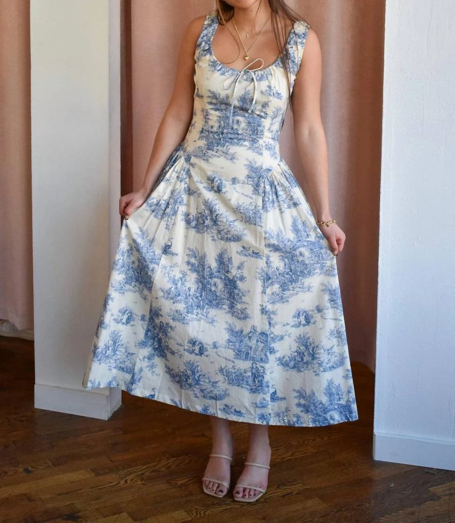 Aureum - Toile Midi Dress On Sale Now with Up to 18% Off | Discover Exclusive Deals & Savings at BeyondStyle Authentic Aureum women > dresses > midi|3305148766|blue|clothing|cotton|dresses|midi|patterned|women with Limited-Time Aureum - Toile Midi Dress On Sale Now with Up to 18% Off | Discover Exclusive Deals & Savings at BeyondStyle Authentic Aureum women > dresses > midi|3305148766|blue|clothing|cotton|dresses|midi|patterned|women with Limited-Time