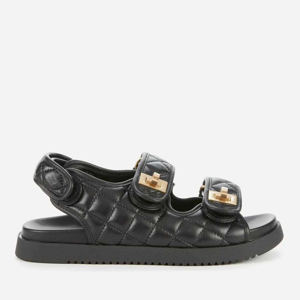 Dune Dune Women's Lockstock Leather Double Strap Sandals - Black 1