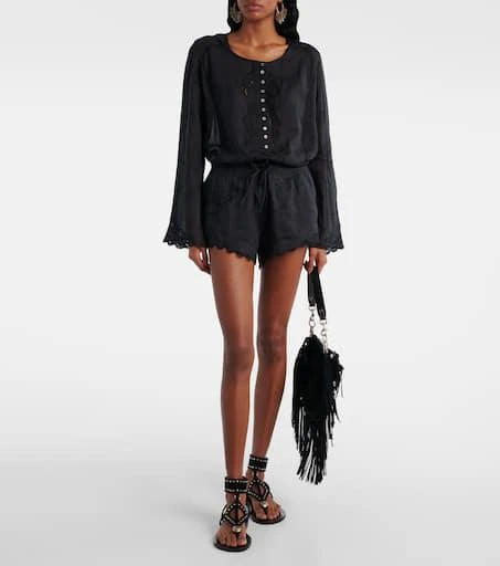 Isabel Marant Luciele embroidered ramie blouse 2