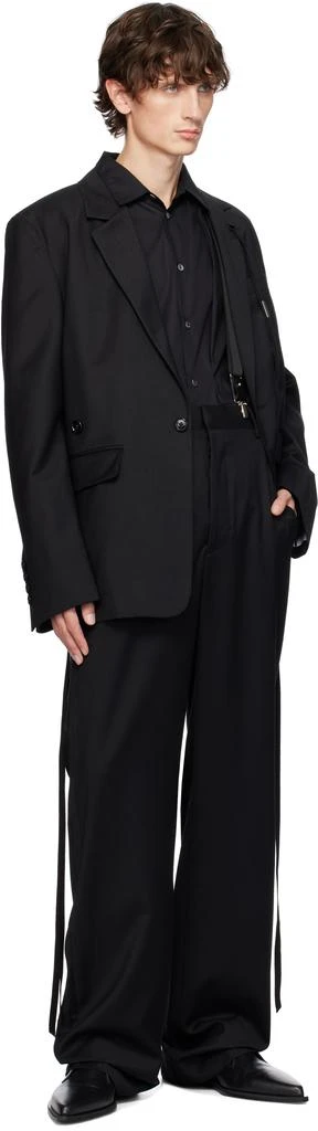ANN DEMEULEMEESTER Black Thor Asymmetric Tailored Blazer 4