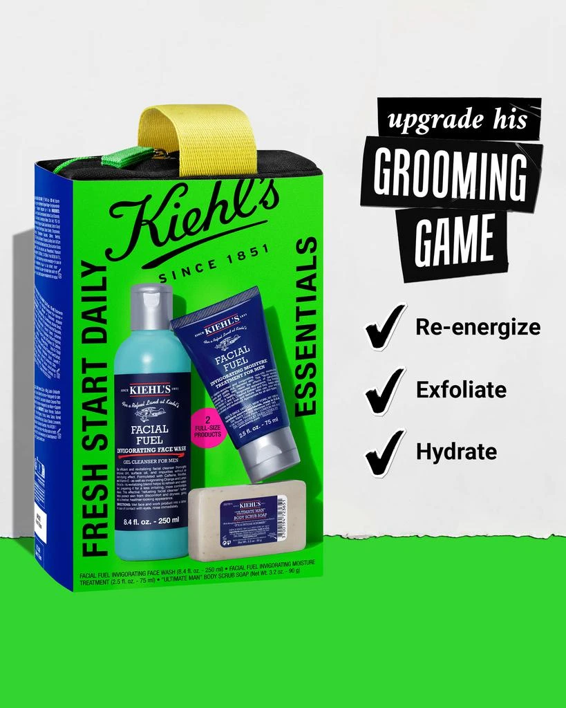 Kiehl's Men's Fresh Start Skincare Essential Gift Set 4
