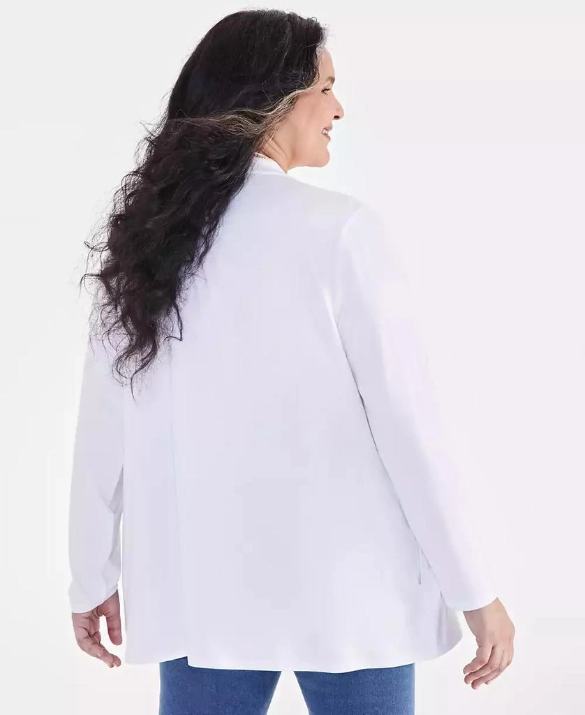 Macy's Plus Size Open-Front Long-Sleeve Cardigan, Created for Macy's 2