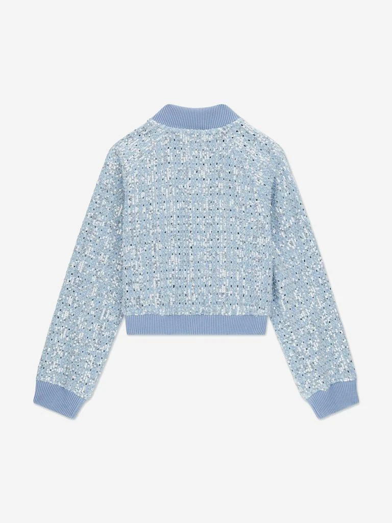 GUESS Guess Girls Sequin Denim Bomber Jacket in Blue 2
