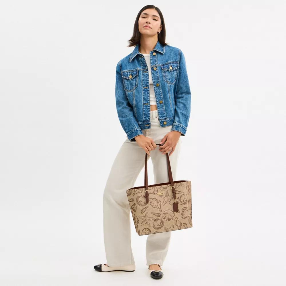 Coach Mollie Tote Bag In Signature Canvas With Shell Print