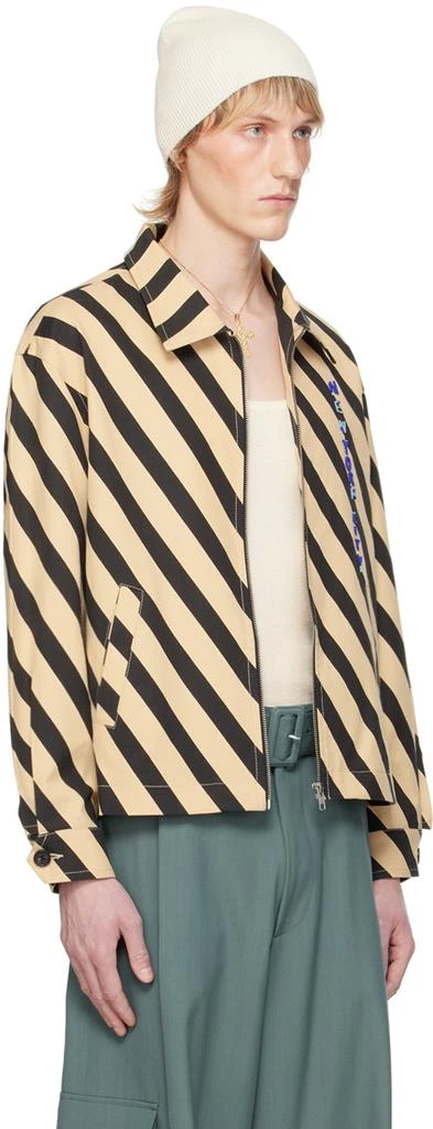 BODE Black & Beige Domino Stripe Jacket 2