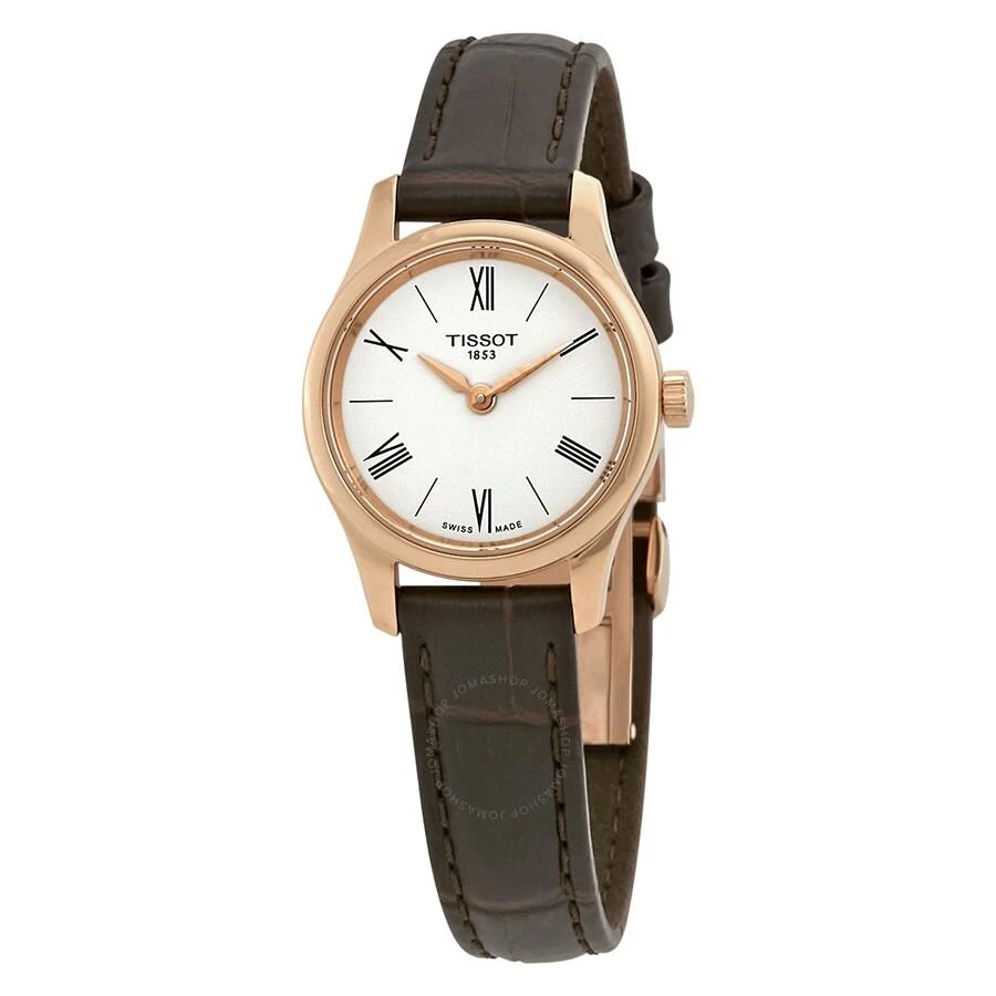 Tissot Tradition Thin White Dial Ladies Leather Watch T0630093601800 1