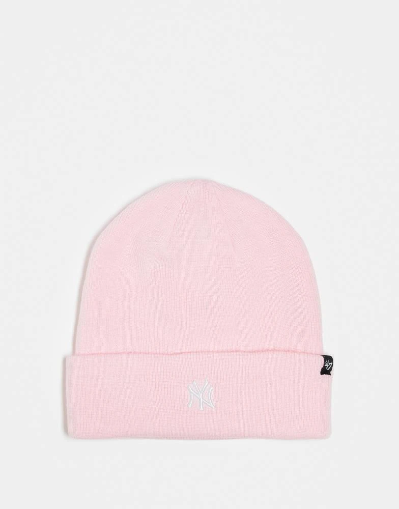 47 Brand 47 Brand mini NY Yankees knitted beanie in pink 1