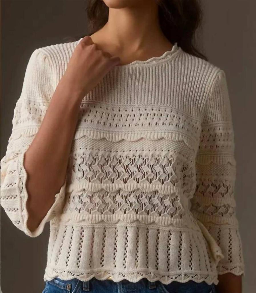 John + Jenn John + Jenn - Silver Crochet Sweater