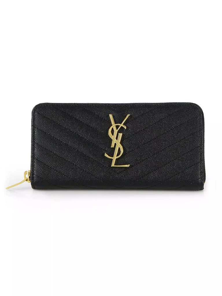 Yves Saint Laurent Monogram Matelasse Leather Zip-Around Wallet 1
