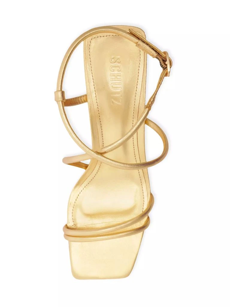 Schutz Aimee 63MM Leather Block Sandals 4
