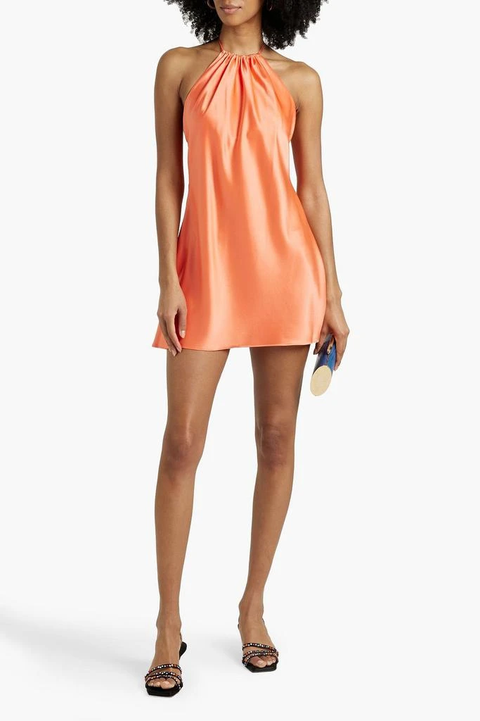 Alice + Olivia Zumi satin halterneck mini dress 2