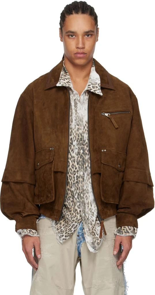 ANDERSSON BELL Brown Mikoos Suede Bomber Jacket 1