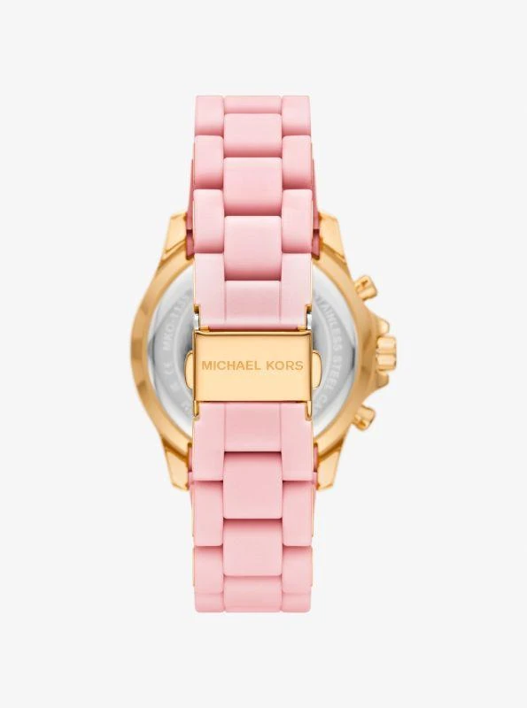 Michael Kors Oversized Everest Pavé Gold-Tone and Silicone Watch 3