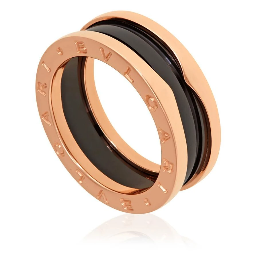 BVLGARI B.Zero1 18K Rose Gold And Black Ceramic 2-Band Ring