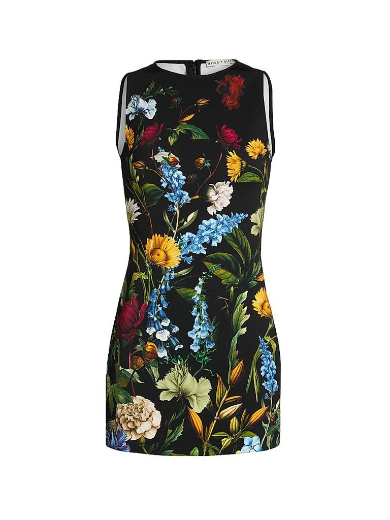 Alice + Olivia Wynell Floral Sleeveless Sheath Minidress
