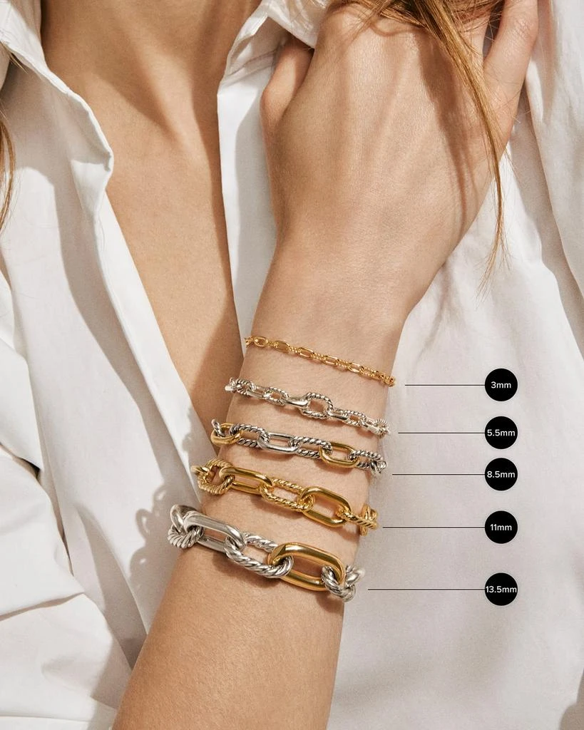 David Yurman DY Madison Chain Bracelet in Silver with 18K Gold, 5.5mm 5