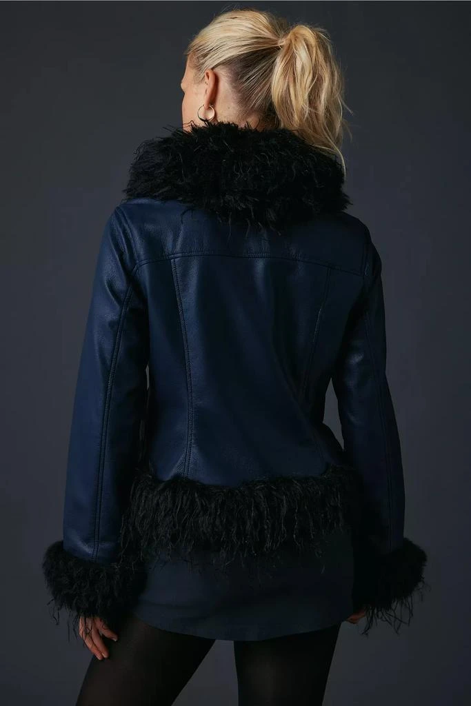 Kimchi Blue Kimchi Blue Tiffany Faux Leather + Faux Fur Trim Jacket 3