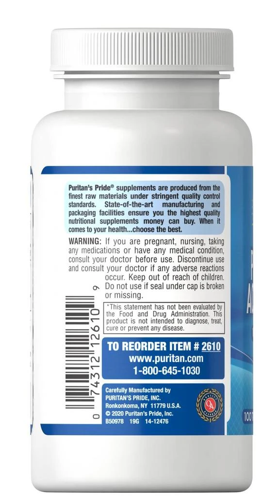 Puritan's Pride Probiotic Acidophilus 100 Capsules 5