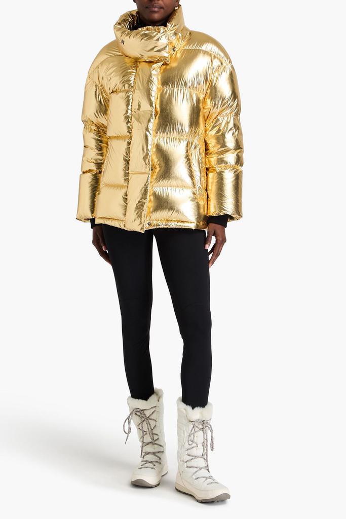 PERFECT MOMENT Quilted metallic hooded down ski jacket