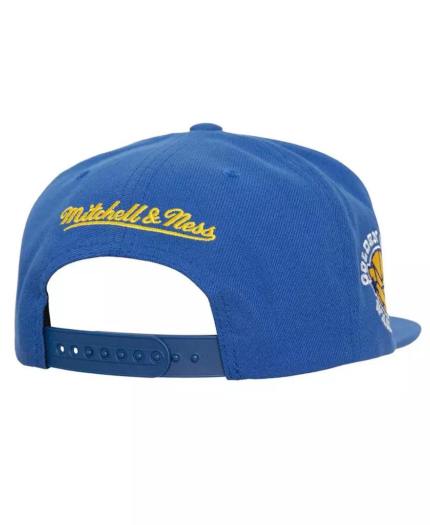 Mitchell & Ness Men's White, Royal Golden State Warriors Retro Sport Colorblock Script Snapback Hat