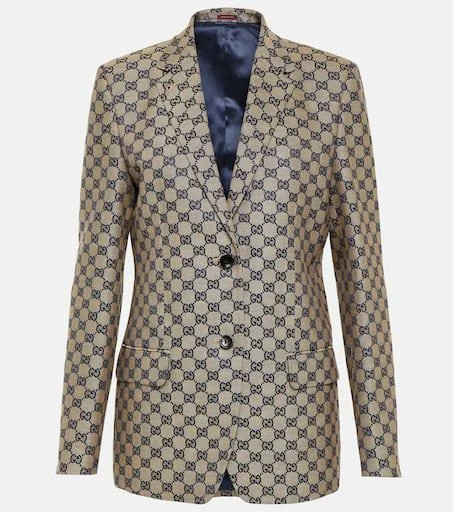 Gucci GG canvas linen-blend blazer 1