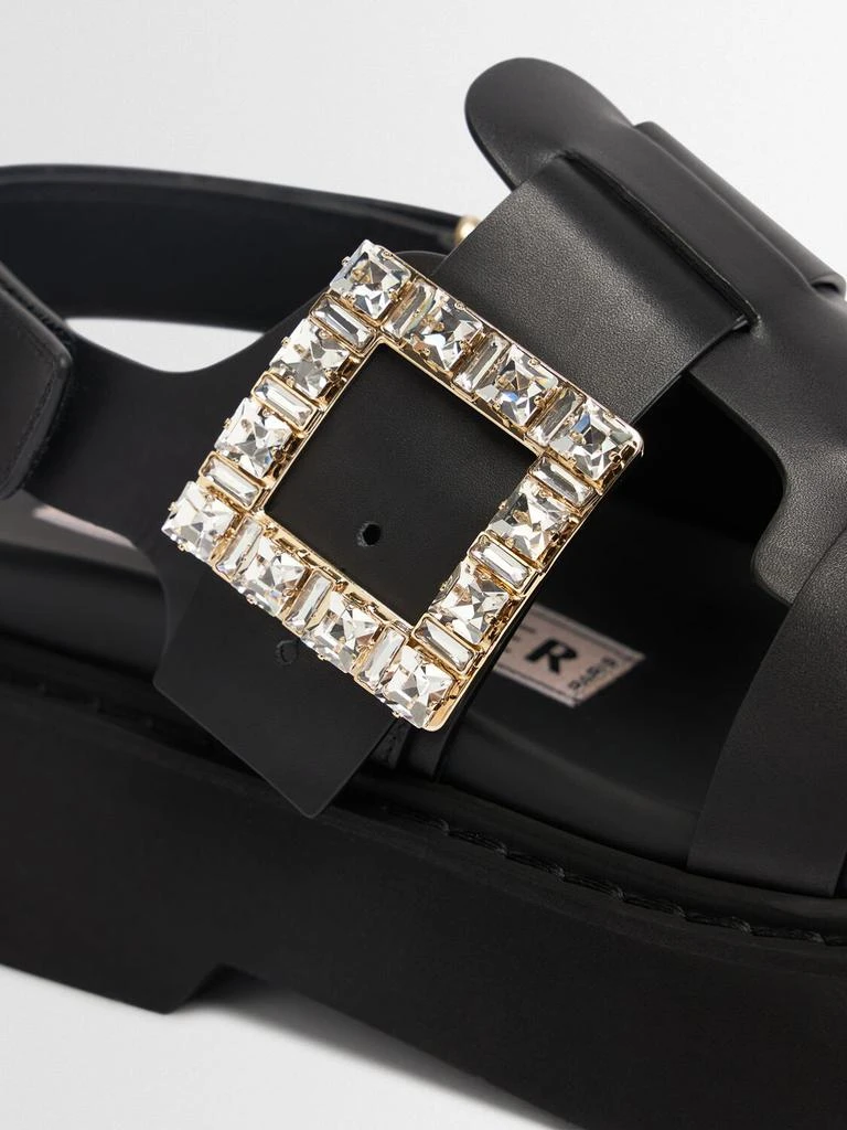 Roger Vivier Viv Rangers High Strass Leather Sandals 3