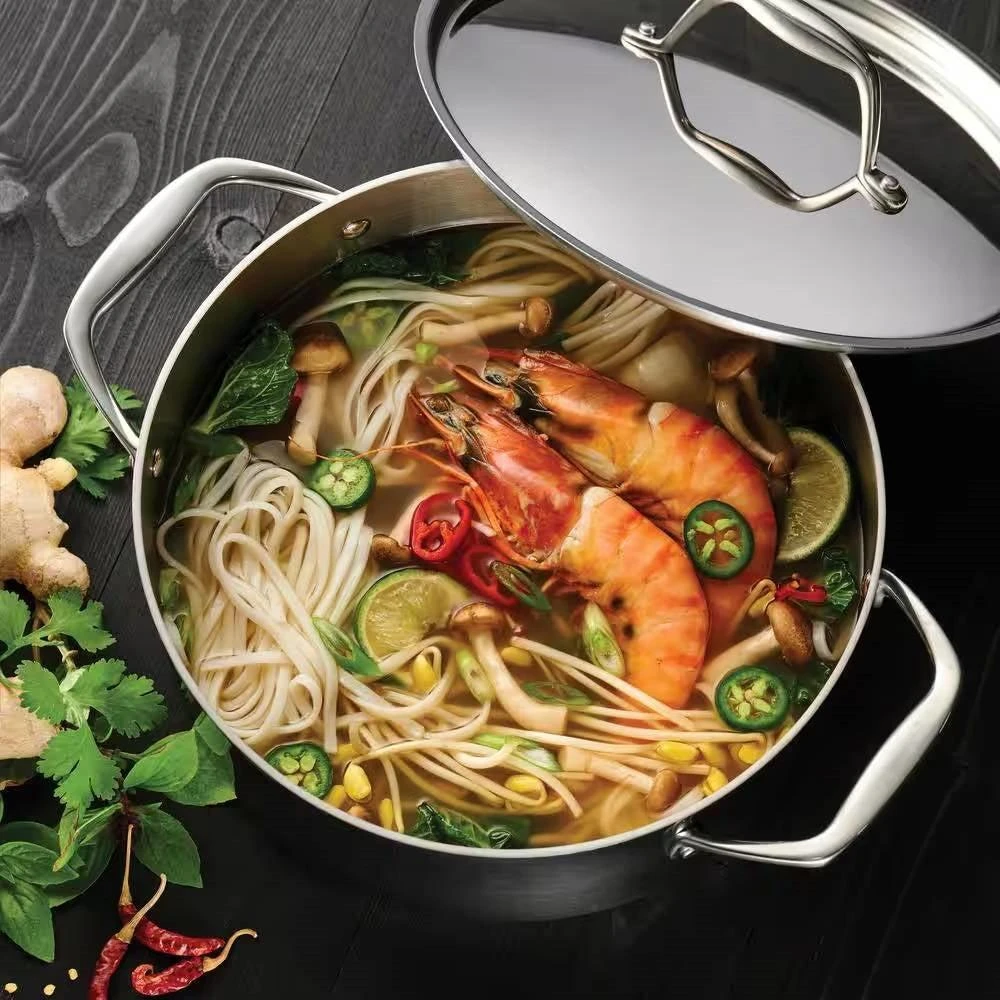 Hivvago Stainless Steel Tri-Ply Clad 5-Quart Dutch Oven with Lid