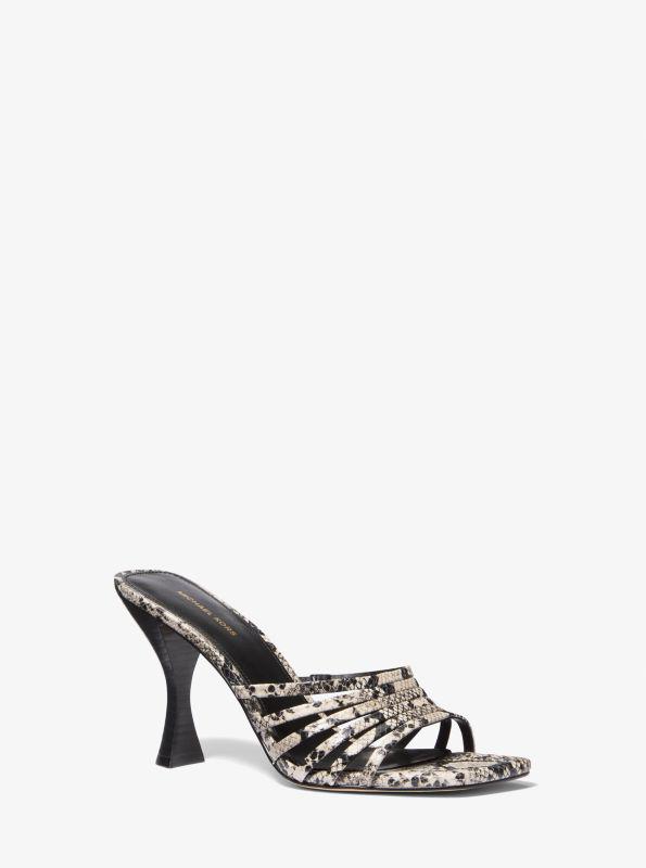 undefined Haisley Snake Embossed Leather Sandal