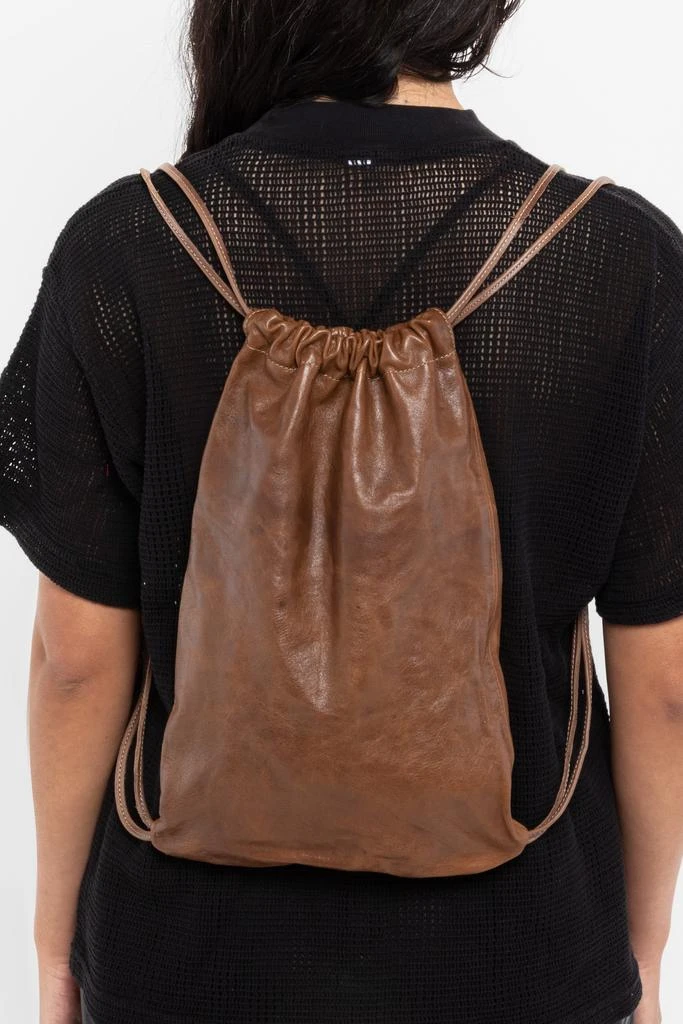 Los Angeles Apparel RLH3414 - Unisex Leather Drawstring Backpack 35