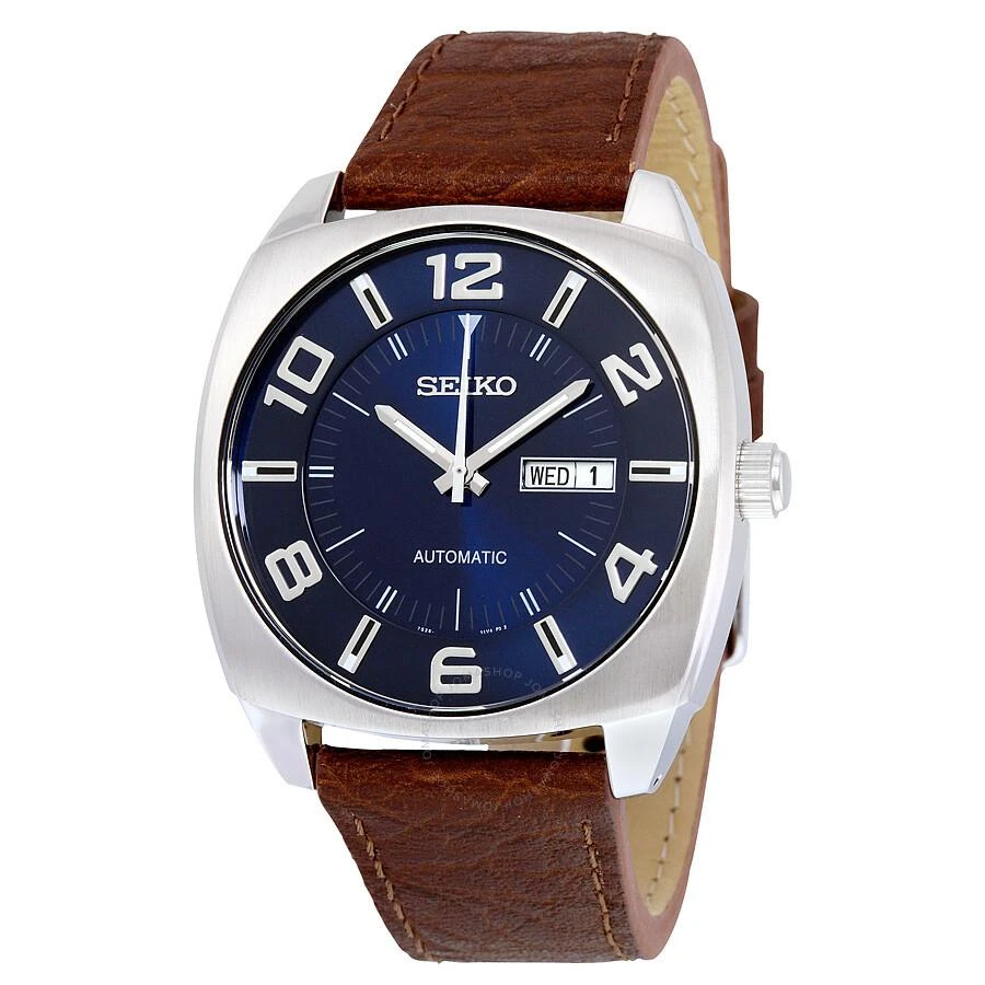Seiko Recraft Automatic Blue Dial Brown Leather Men's Watch SNKN37 1