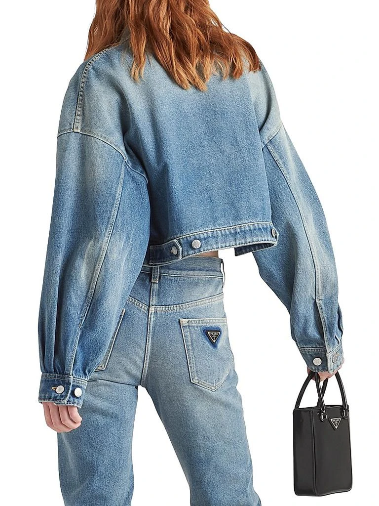 Prada Cropped Organic Denim Jacket 5