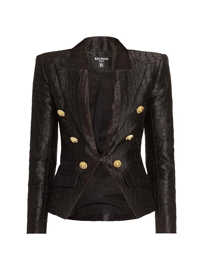 Balmain Croc-Embossed Jacquard Jacket 1