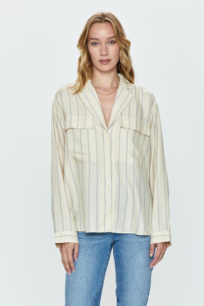 Pistola Denim Irene Shirt - Tan Wide Stripe