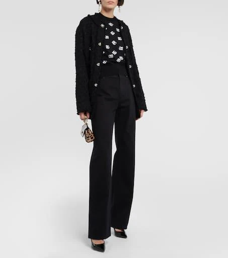 Dolce 
Gabbana Logo intarsia wool and silk top 2