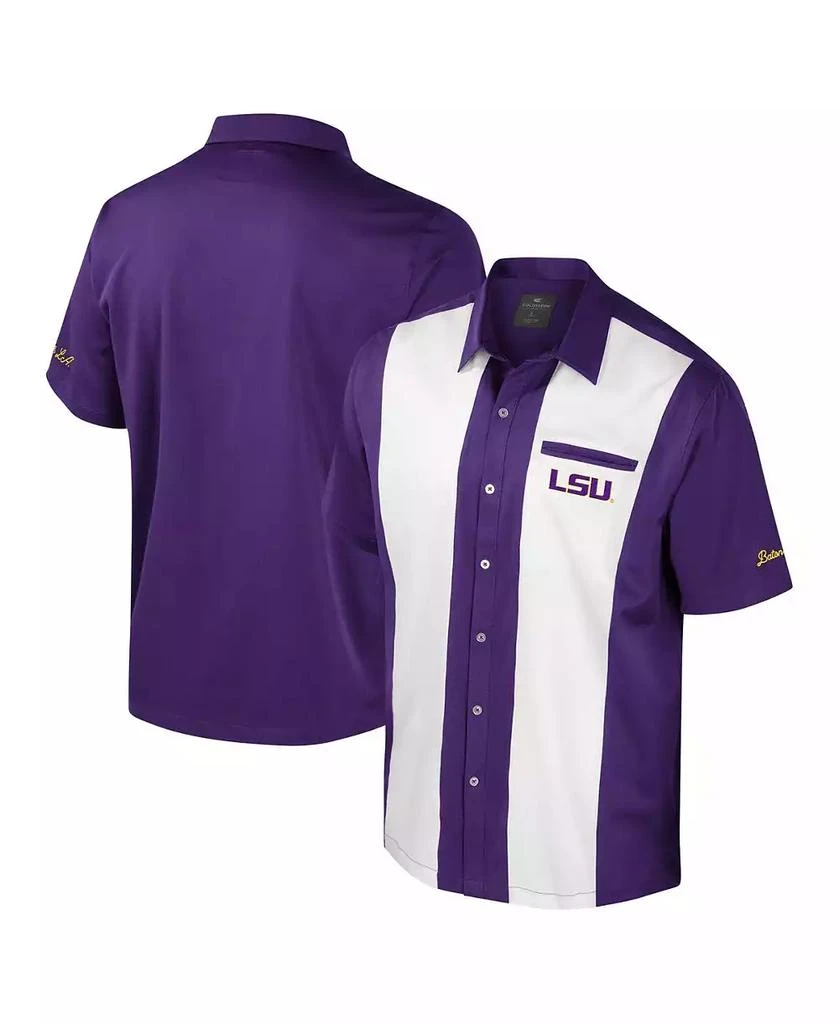 Colosseum Men's Purple LSU Tigers Strike Bowling Button-Up Shirt 1