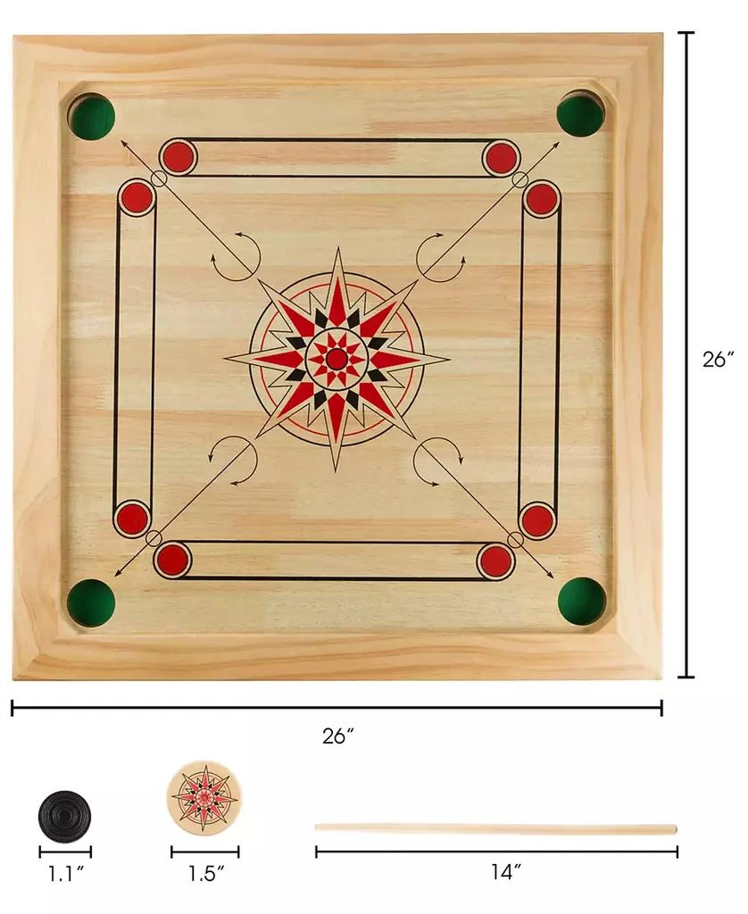 Trademark Global 25-Pc. Carrom Board Game Set 4