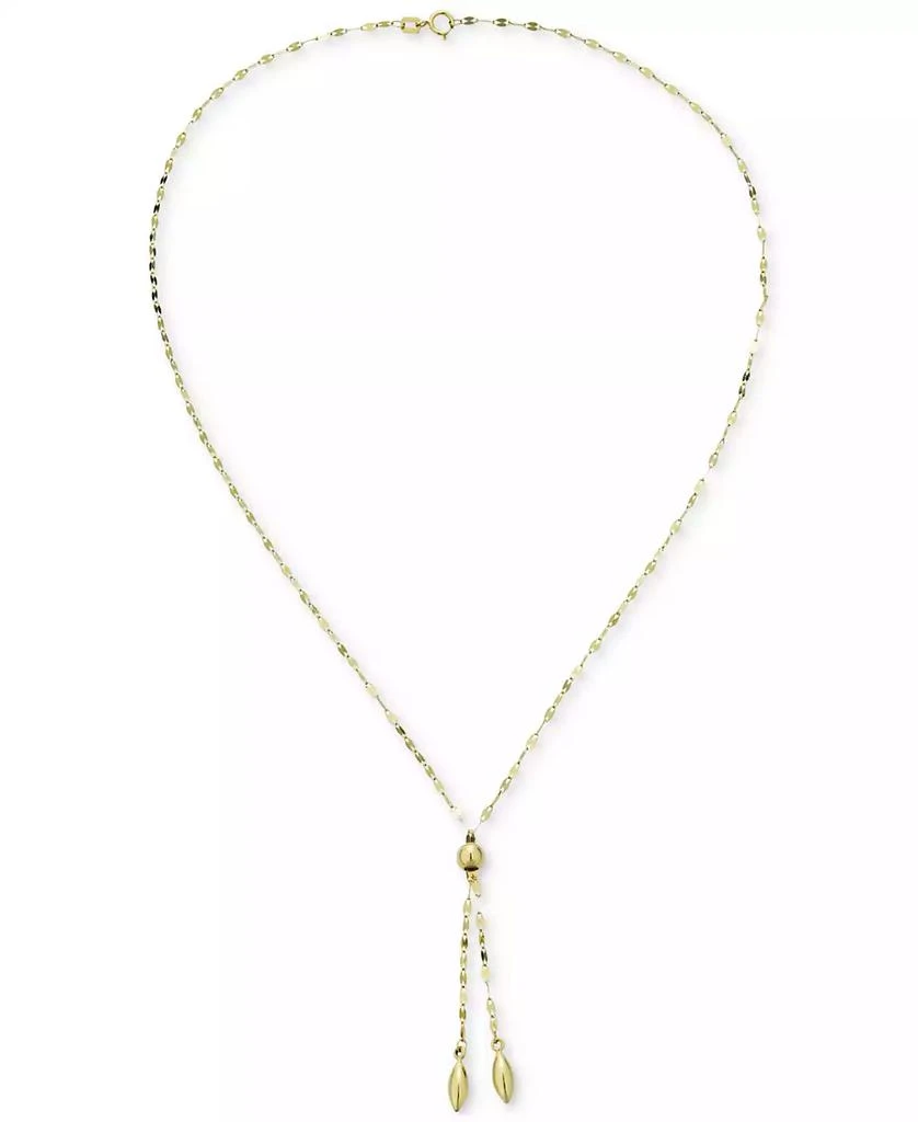 Macy's Double Bead Adjustable 18" Lariat Necklace in 10k Gold 1