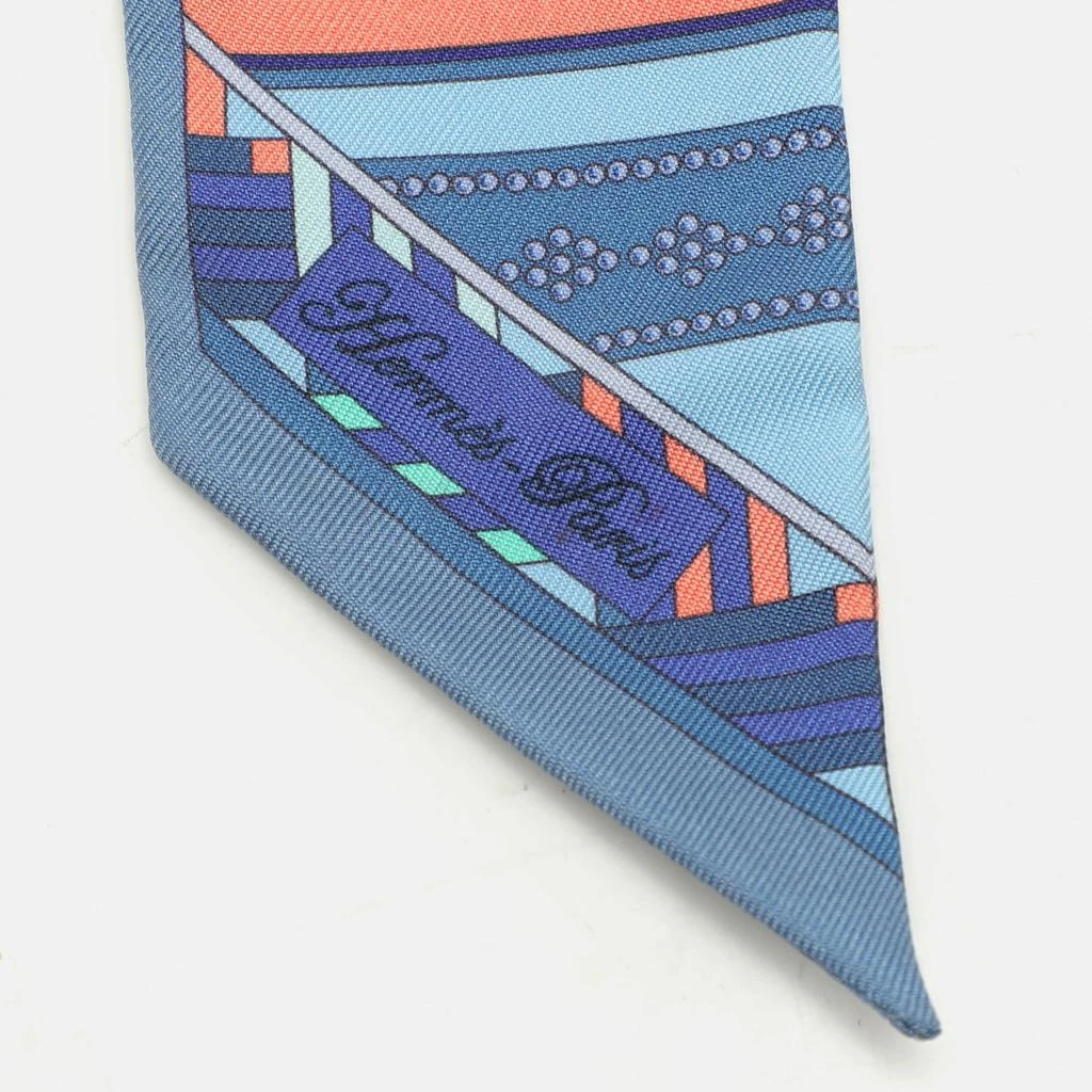 Hermes Hermès Blue Collier De Chiens Silk Twilly 2