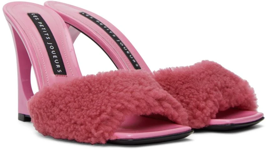 Les Petits Joueurs Pink Lola Teddy Heeled Sandals 4
