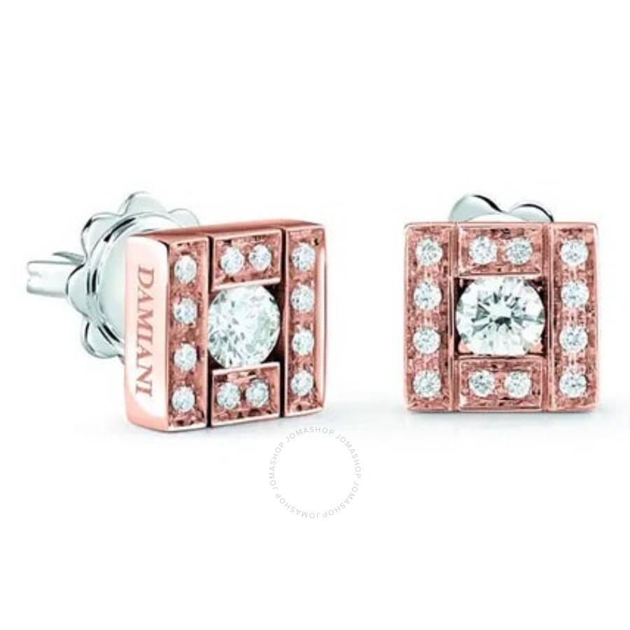 Damiani Belle Epoque 18k Rose Gold 0.30 CT Diamond Earrings