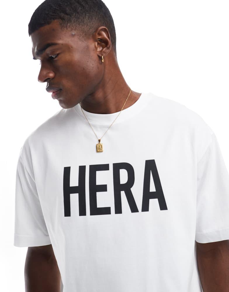 HERA Hera Mens label oversized t-shirt in white