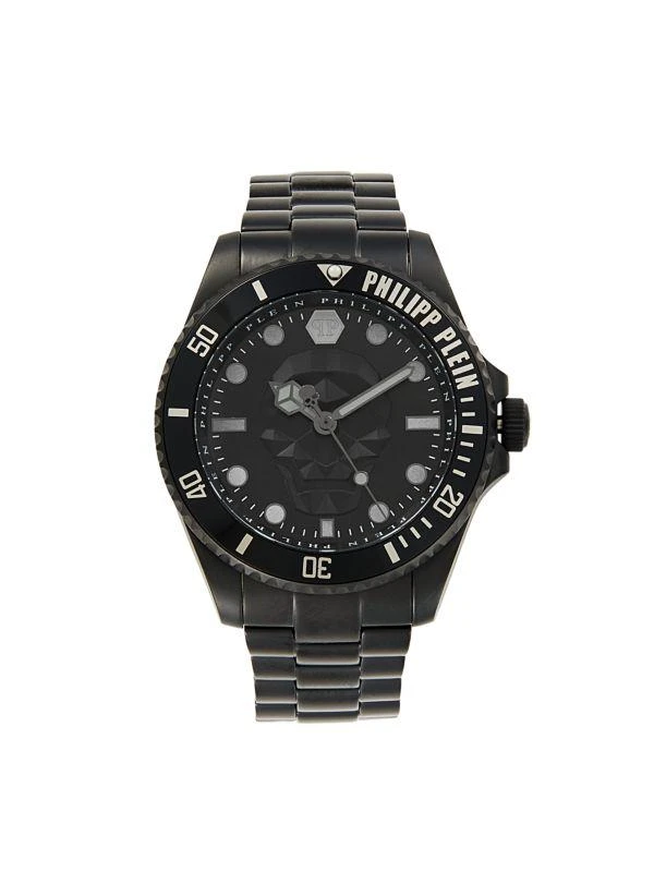 Philipp Plein The Skull Diver 44MM IP Black Stainless Steel Bracelet Watch 1