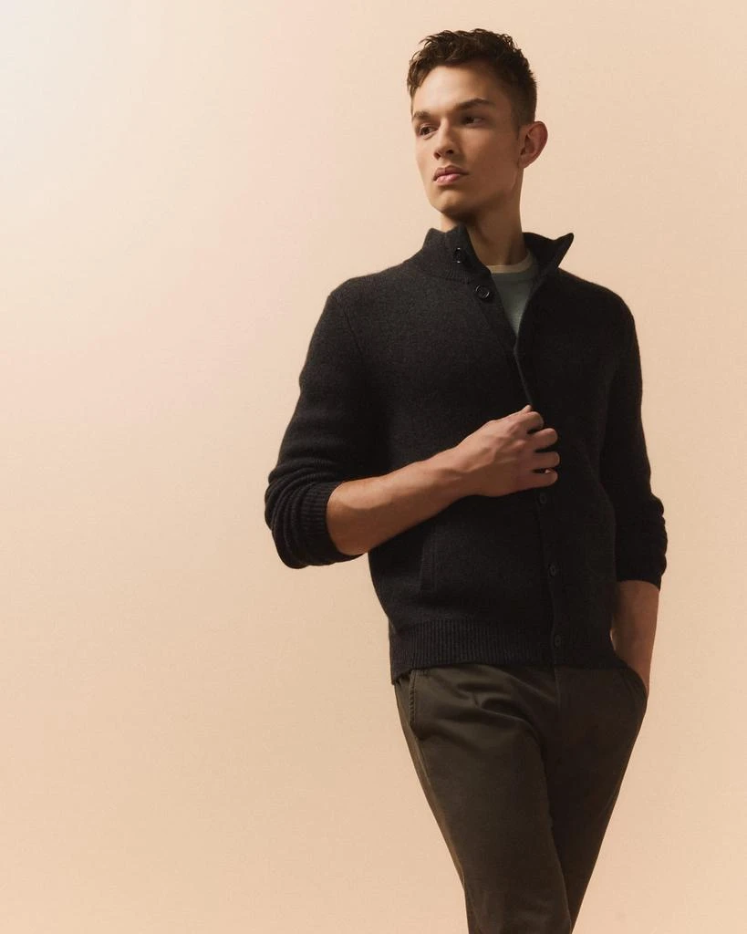 Neiman Marcus Men's Mock Neck Cashmere Cardigan 2